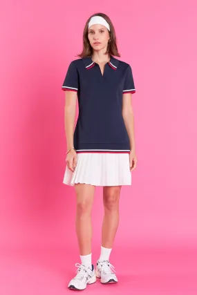 English Factory - Polo Short Sleeve Mix Media Mini Dress