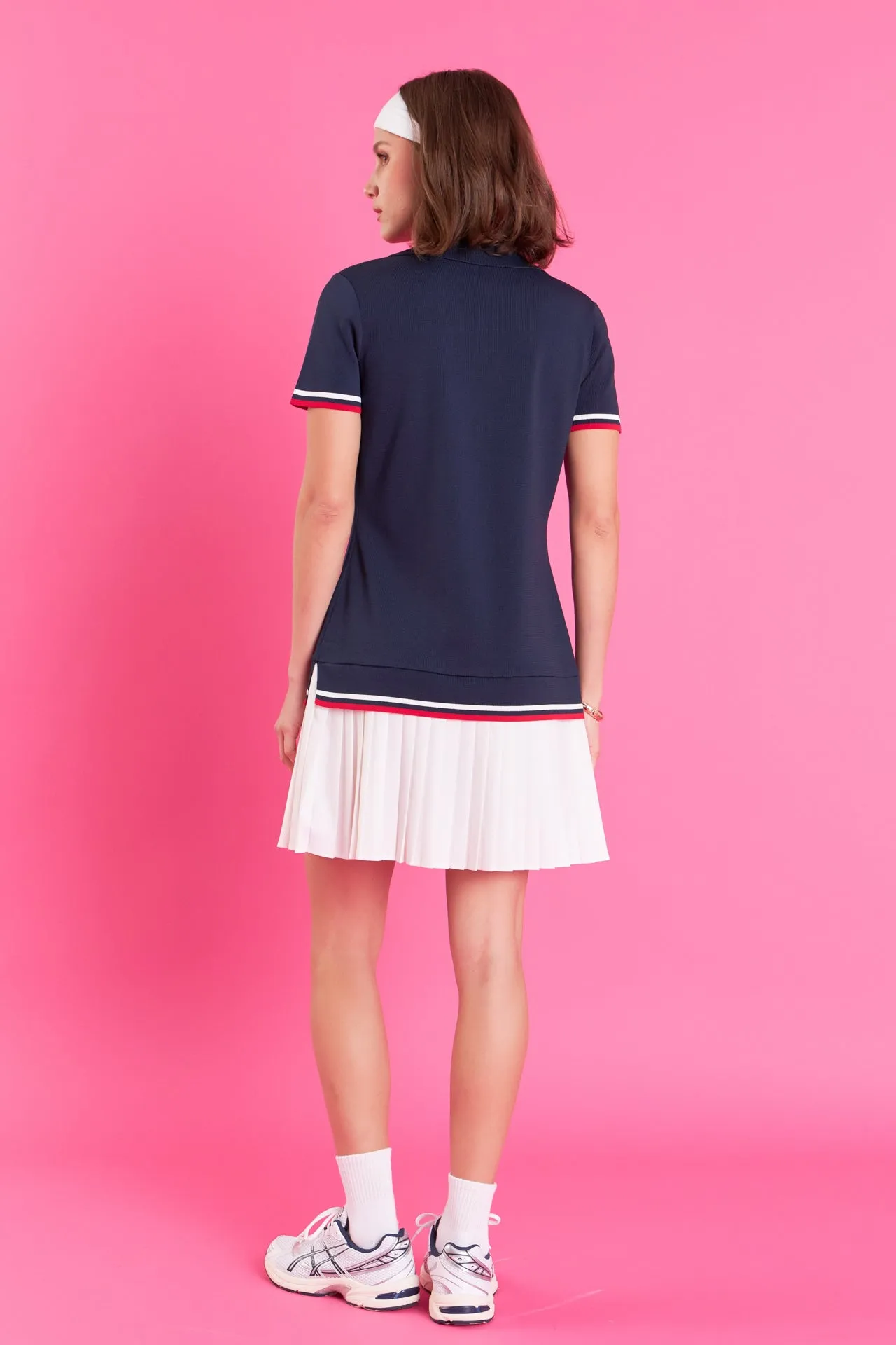 English Factory - Polo Short Sleeve Mix Media Mini Dress