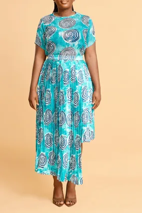 Erilyn Riv Set Blue with pleated skirt