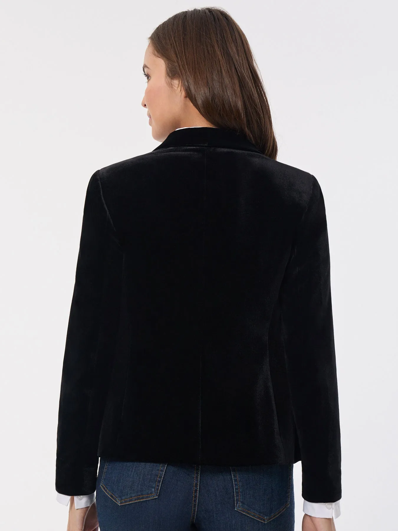 Faux Double Breasted Jacket, Velvet