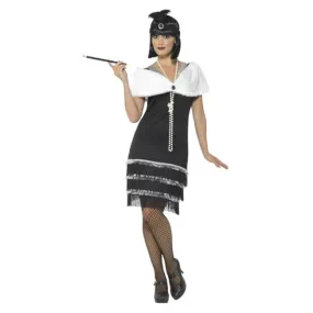 Flapper Costume, Black & Fur Stole