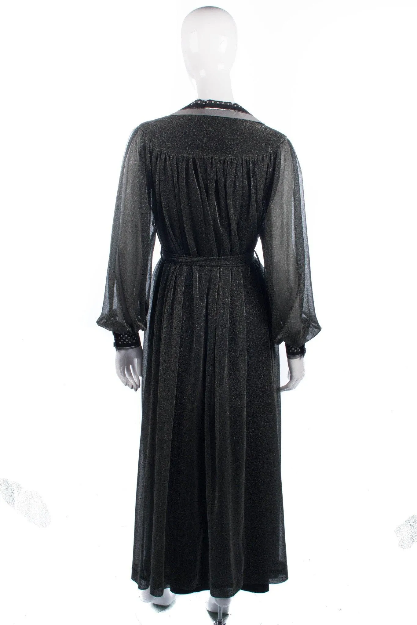 Fredrick Howard Lurex Long Dress Early 1970's Grey UK Size 10/12