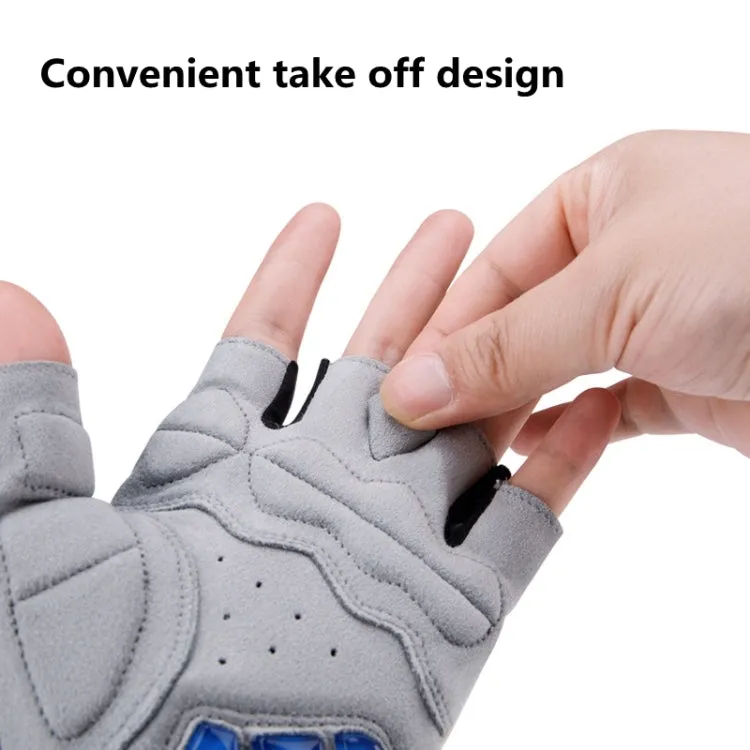 GIYO S-14 Bicycle Half Finger Gloves GEL Shock Absorbing Palm Pad Gloves, Size: M(Gray)