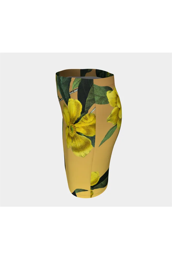 Golden Christmas Rose Fitted Skirt