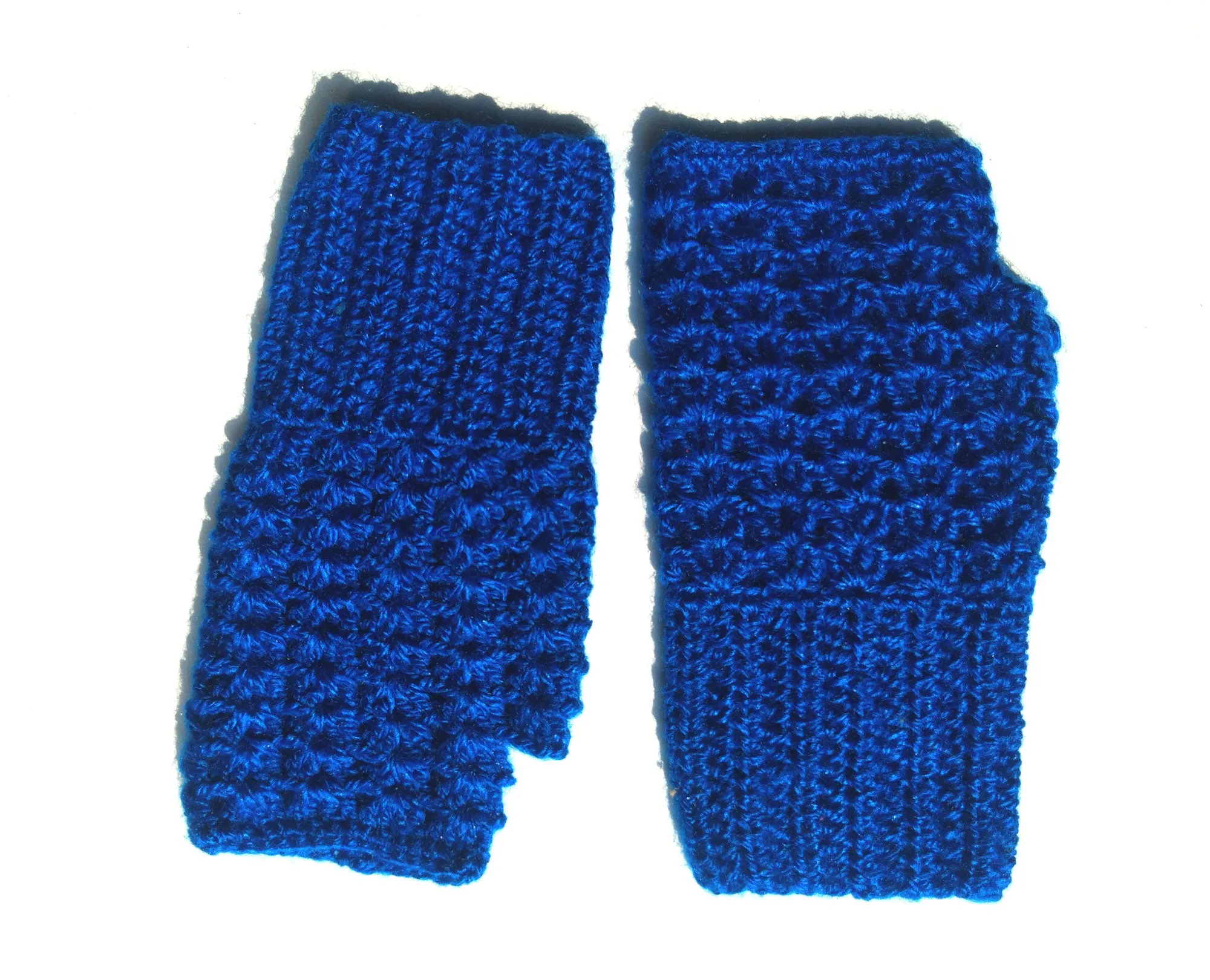 Graminarts Woollen Fingerless Gloves Royal Blue Colour For All Medium Adult Hands