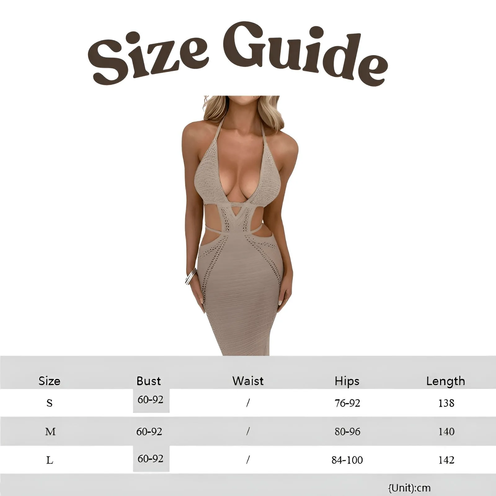 Halter Cut-Out Waist Women's Crochet Beach Dress