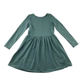 H&M dress 7-8 years dusty turquoise with sparkles long sleeve t-shirt