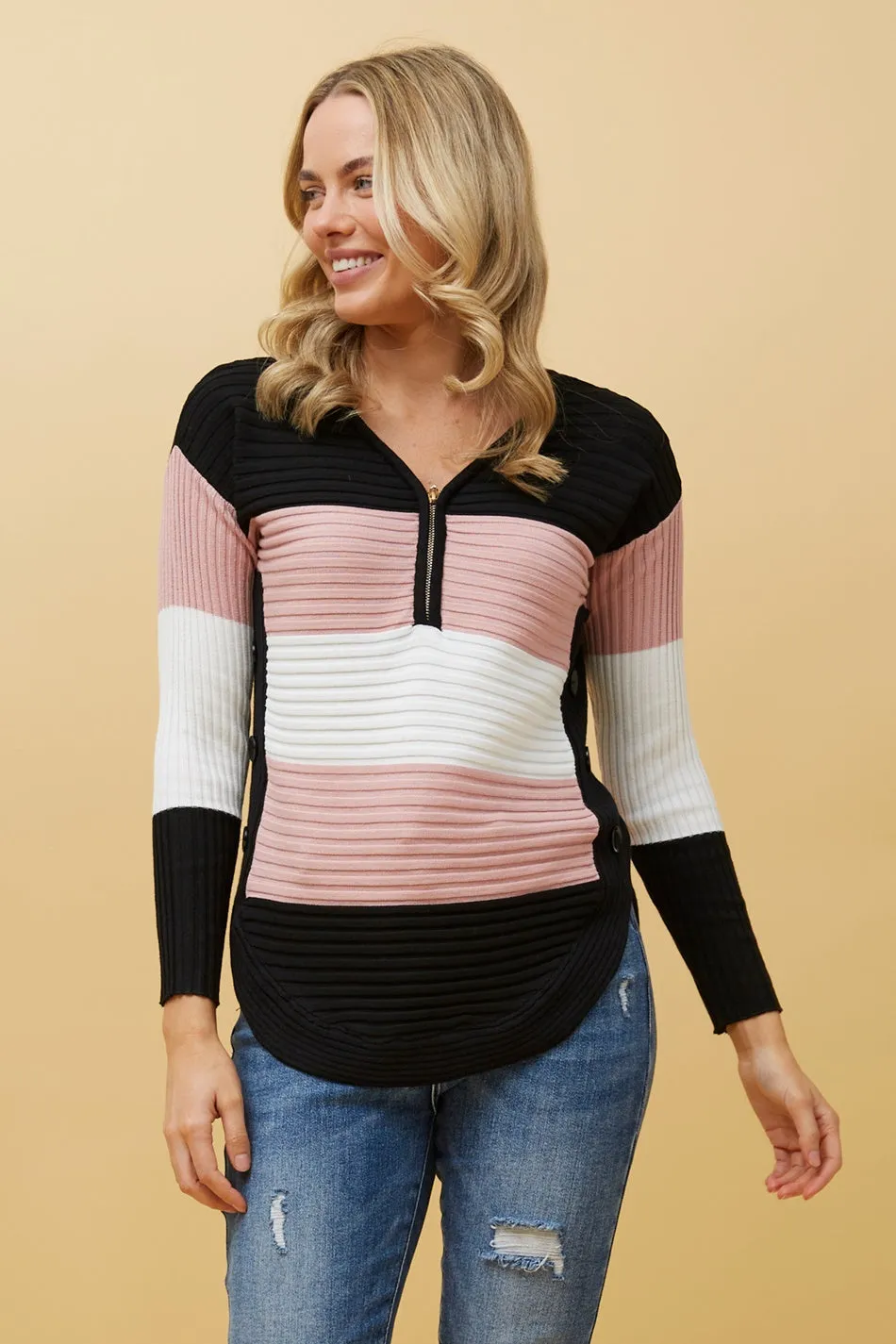 HOPE COLOR BLOCK KNIT JUMPER