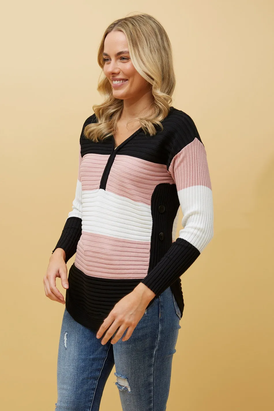 HOPE COLOR BLOCK KNIT JUMPER