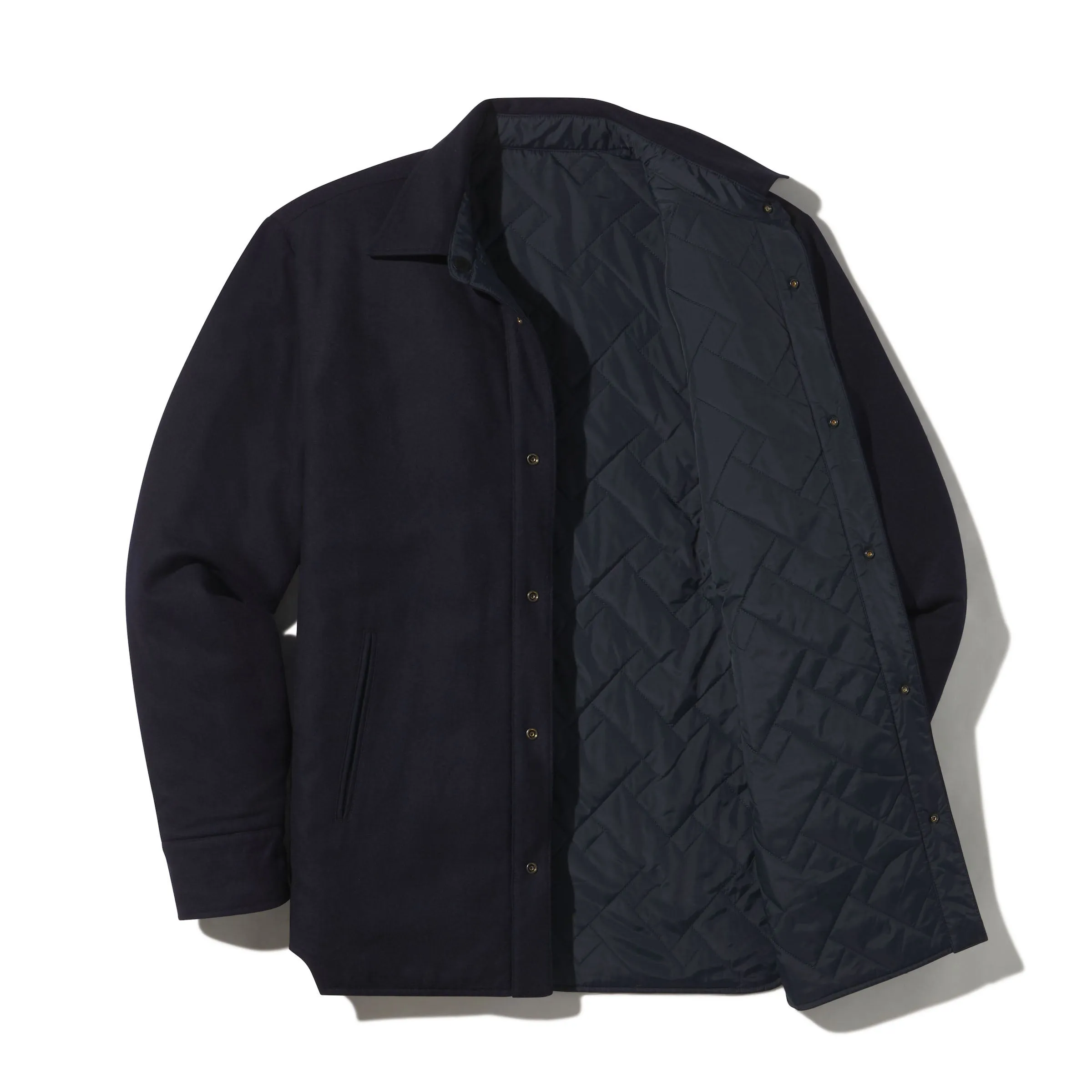 Insulated Reversible Shirt Jacket - Navy