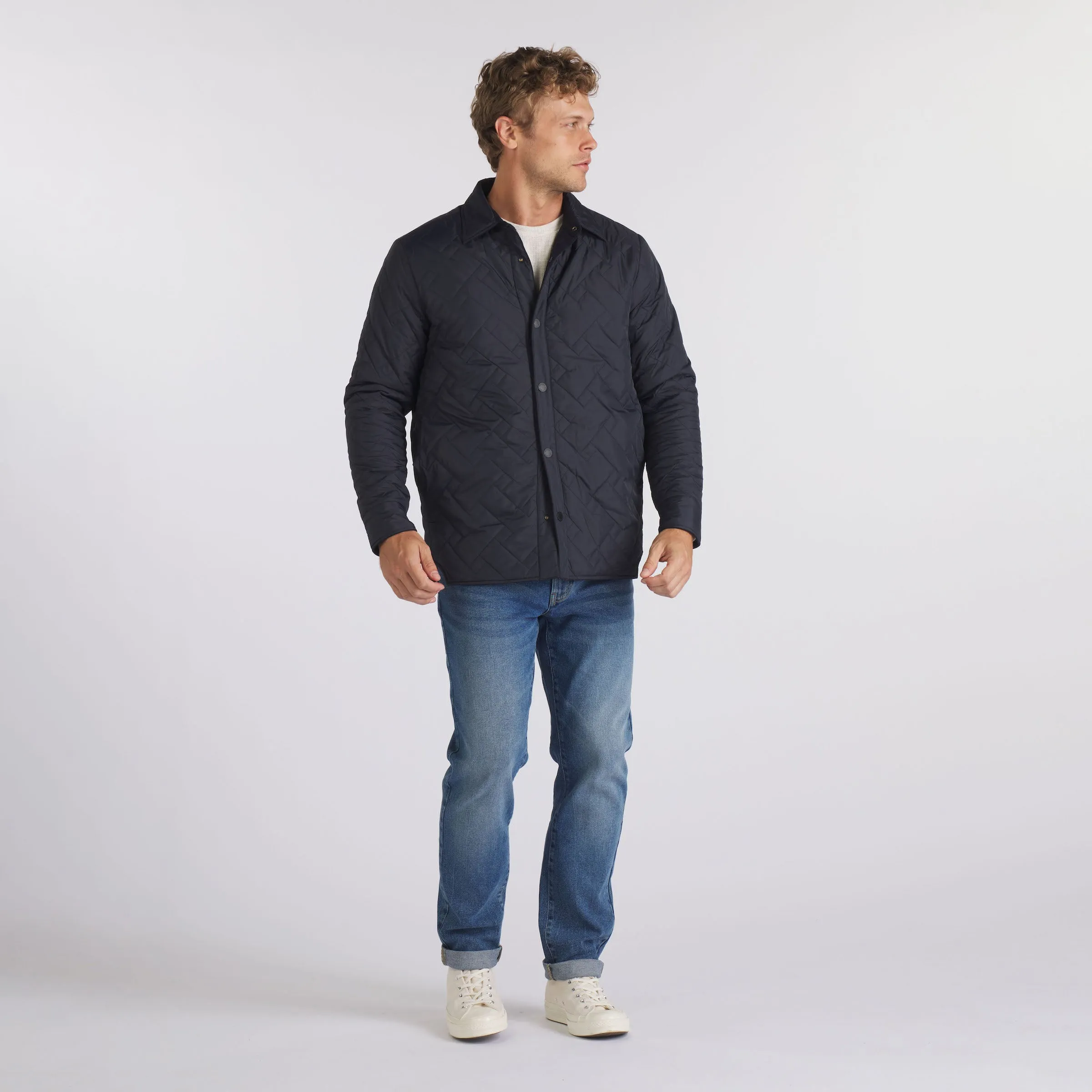 Insulated Reversible Shirt Jacket - Navy