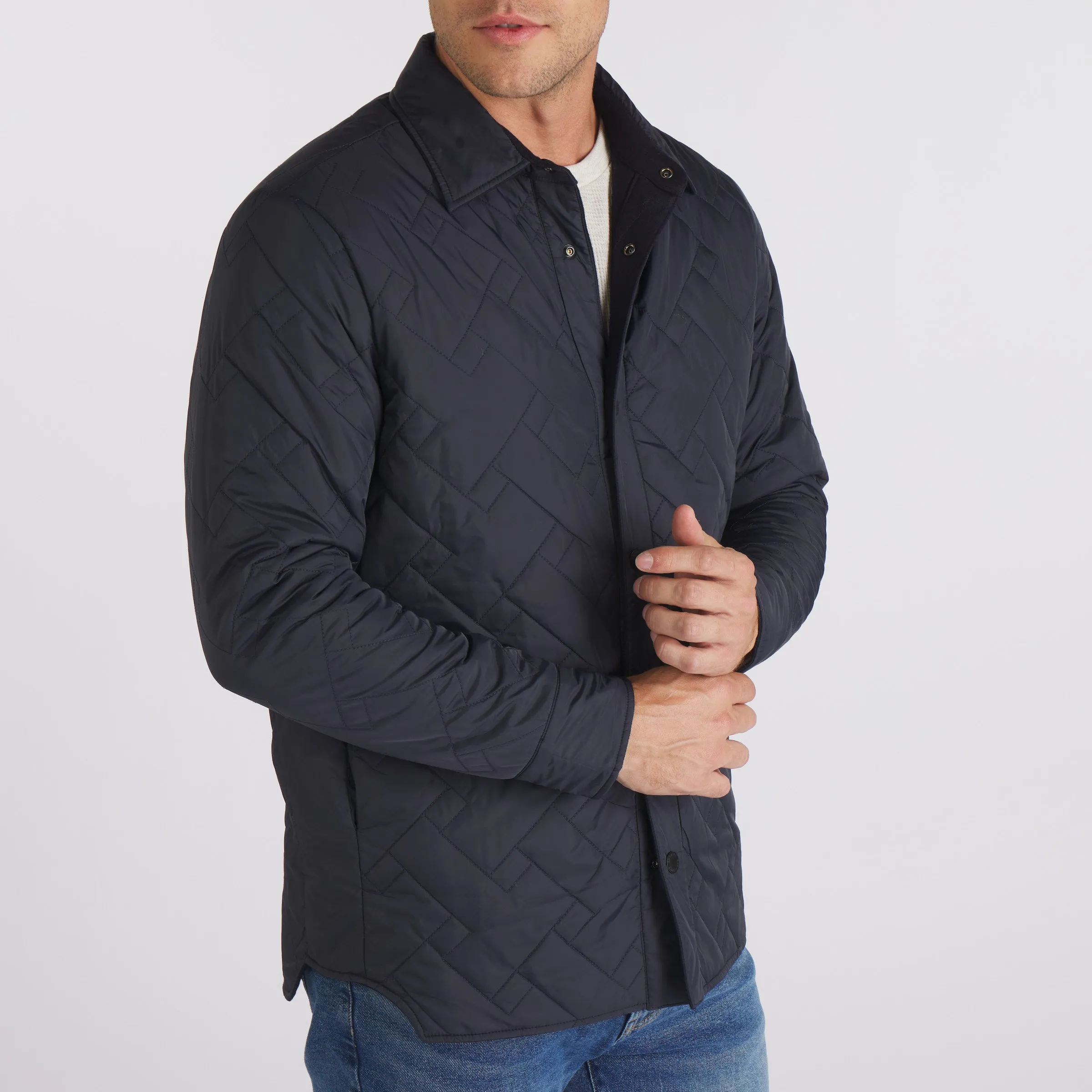 Insulated Reversible Shirt Jacket - Navy