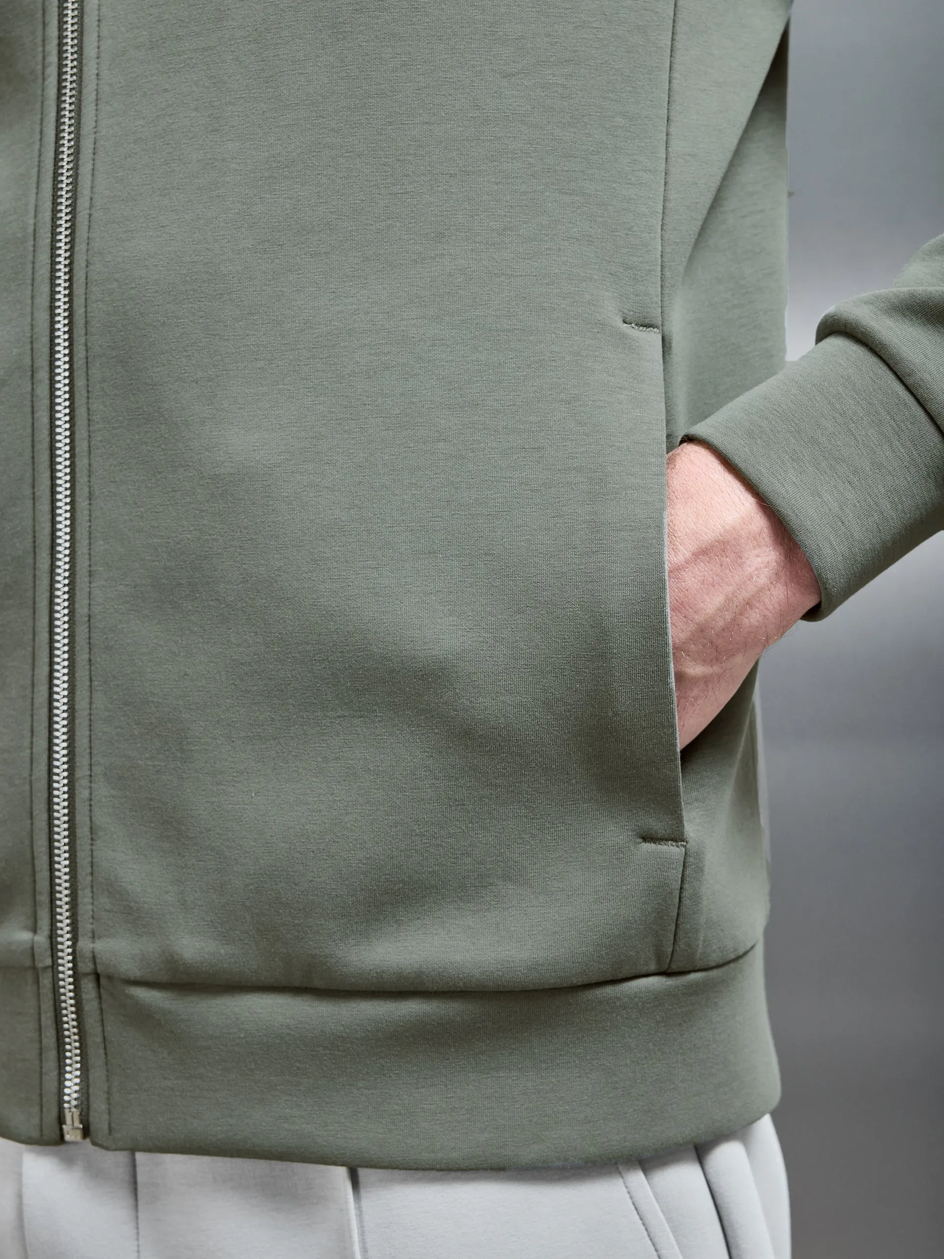 Interlock Jersey Bomber Jacket in Sage