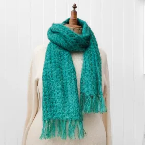 Jade Green Handwoven Mohair Scarf