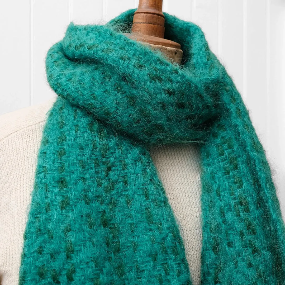 Jade Green Handwoven Mohair Scarf