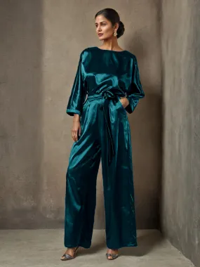 Jumpsuit/Pantsuit Round Neck Long Sleeves Soft Satin Mother Of The Bride Dress Pants Suits