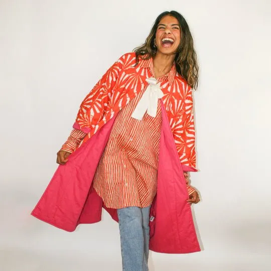 Kate Austin Designs Camille Jacket (Red and Sand Fan)