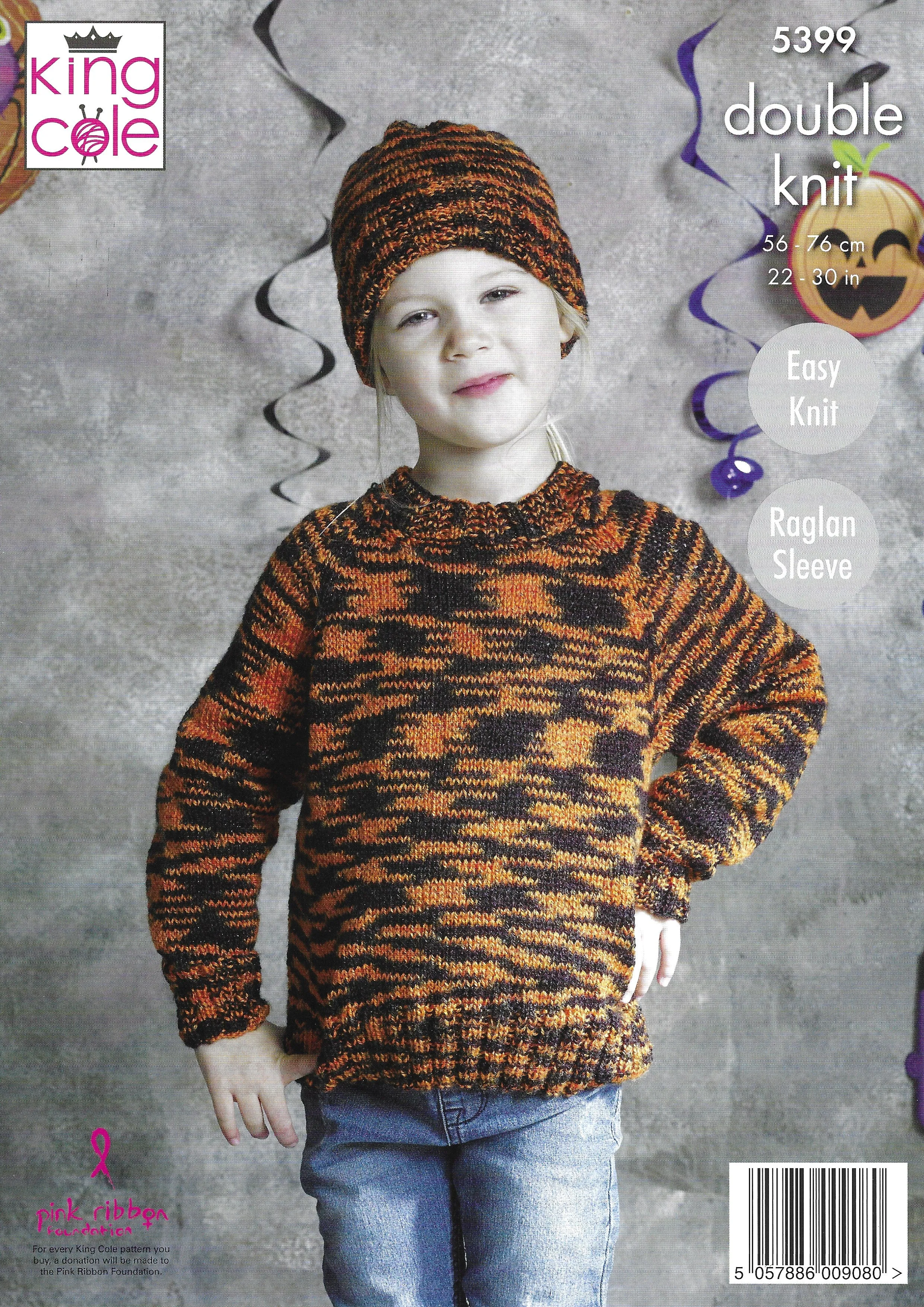 King Cole 5399 Sweater, Wrist Warmers, Hat, Leg Warmers, Cape & Pumpkin DK Knitting Pattern