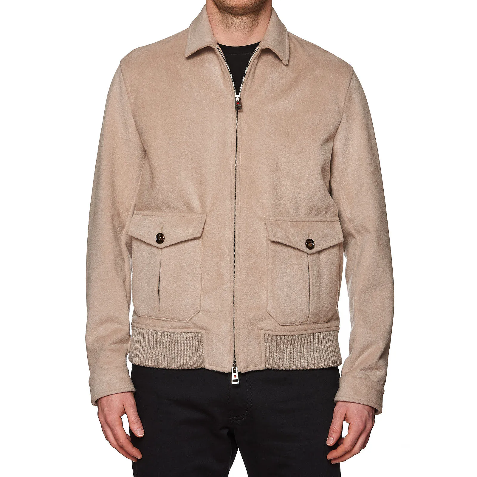 KITON KIRED "Furb" Beige Bomber Jacket EU 50 NEW US M