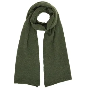 Lambswool Plain Knit Scarf - Moss