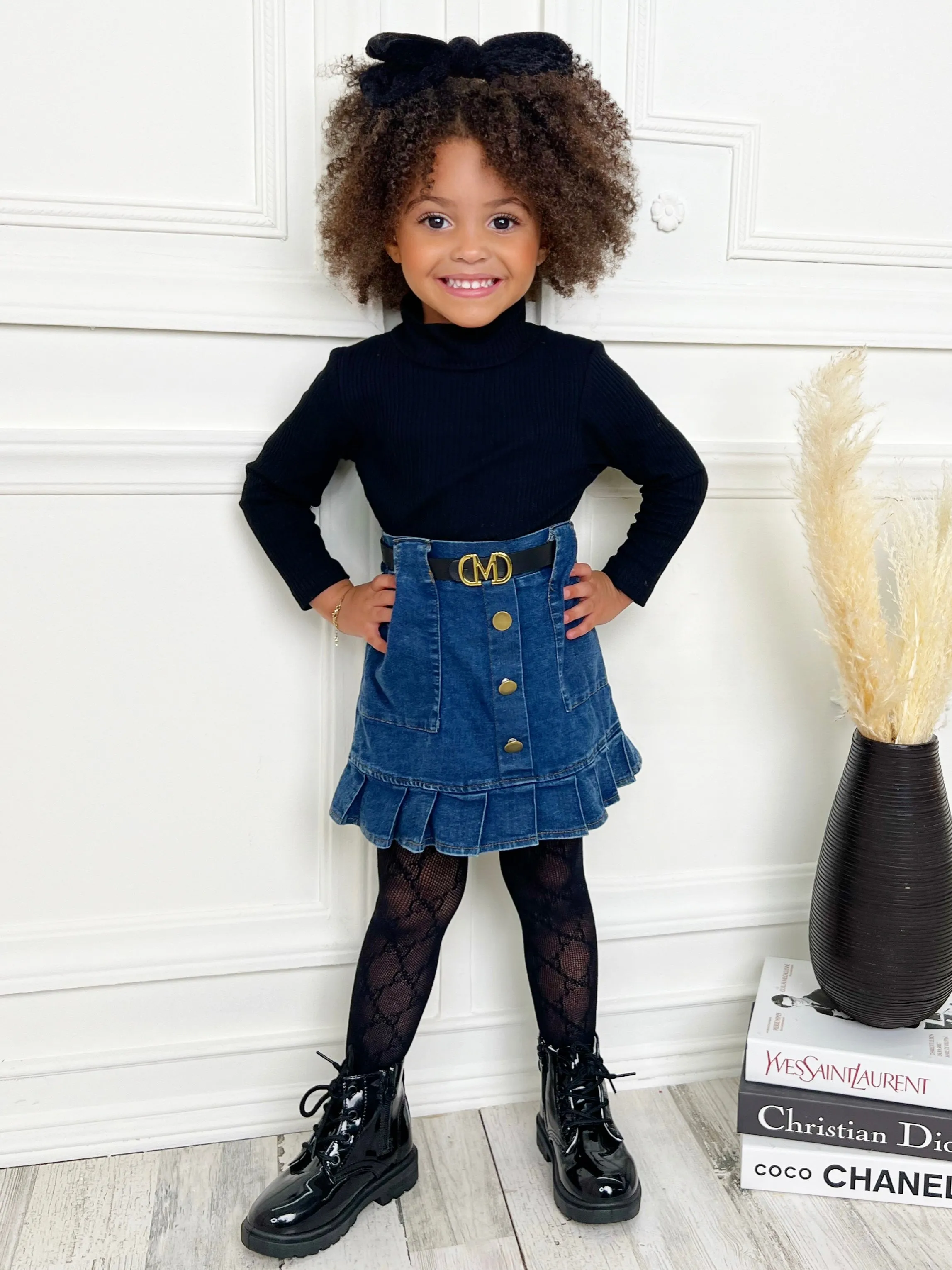 Little It Girl Denim Skirt Set