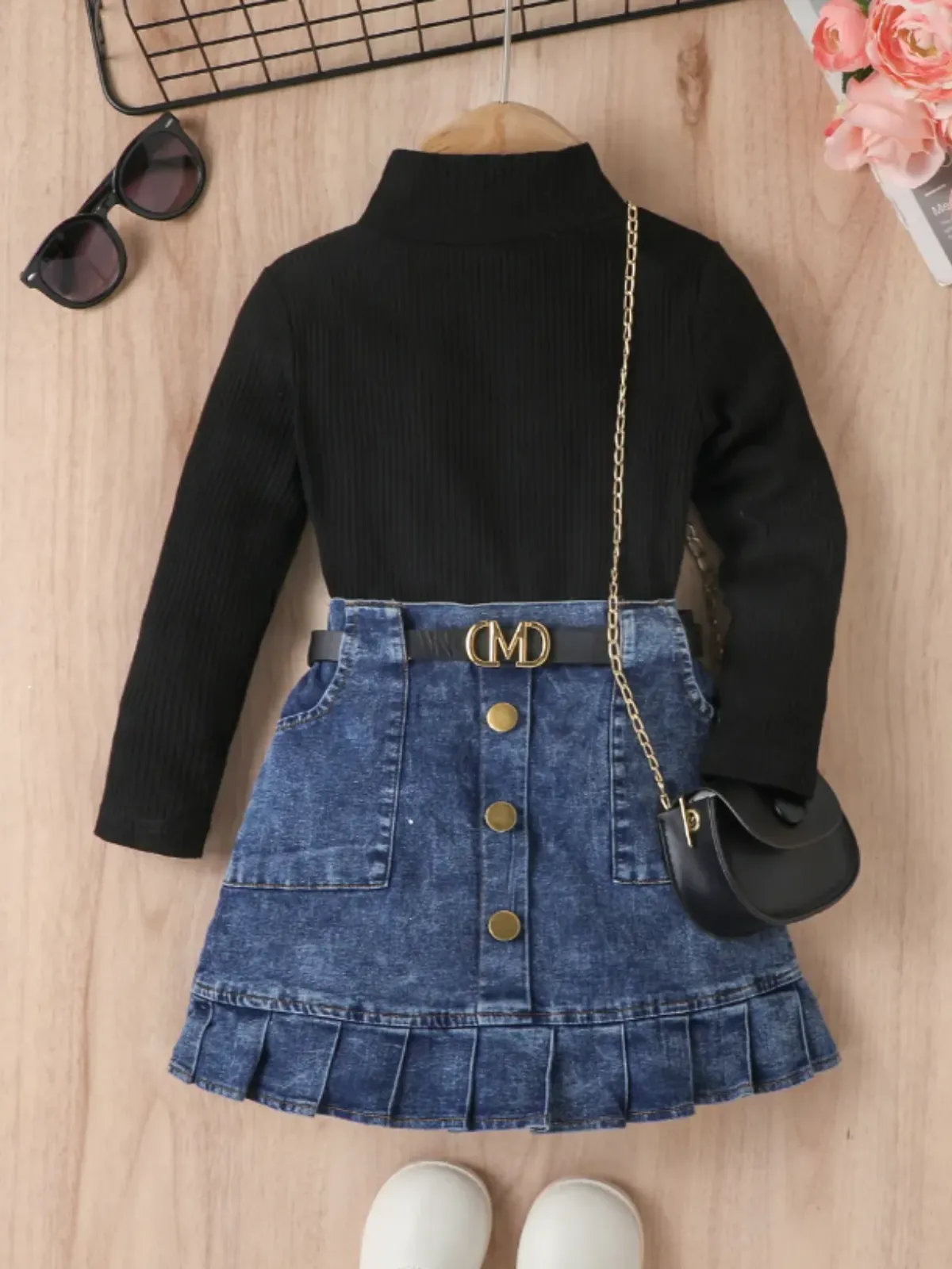 Little It Girl Denim Skirt Set