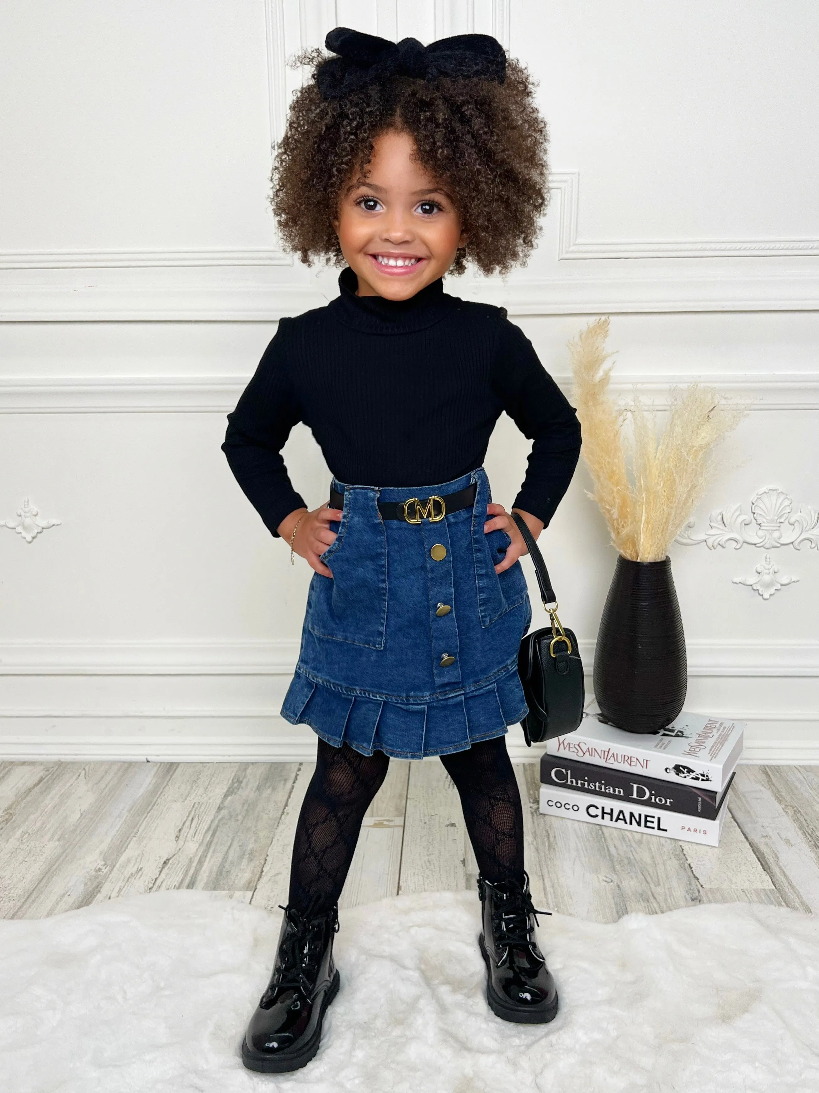 Little It Girl Denim Skirt Set