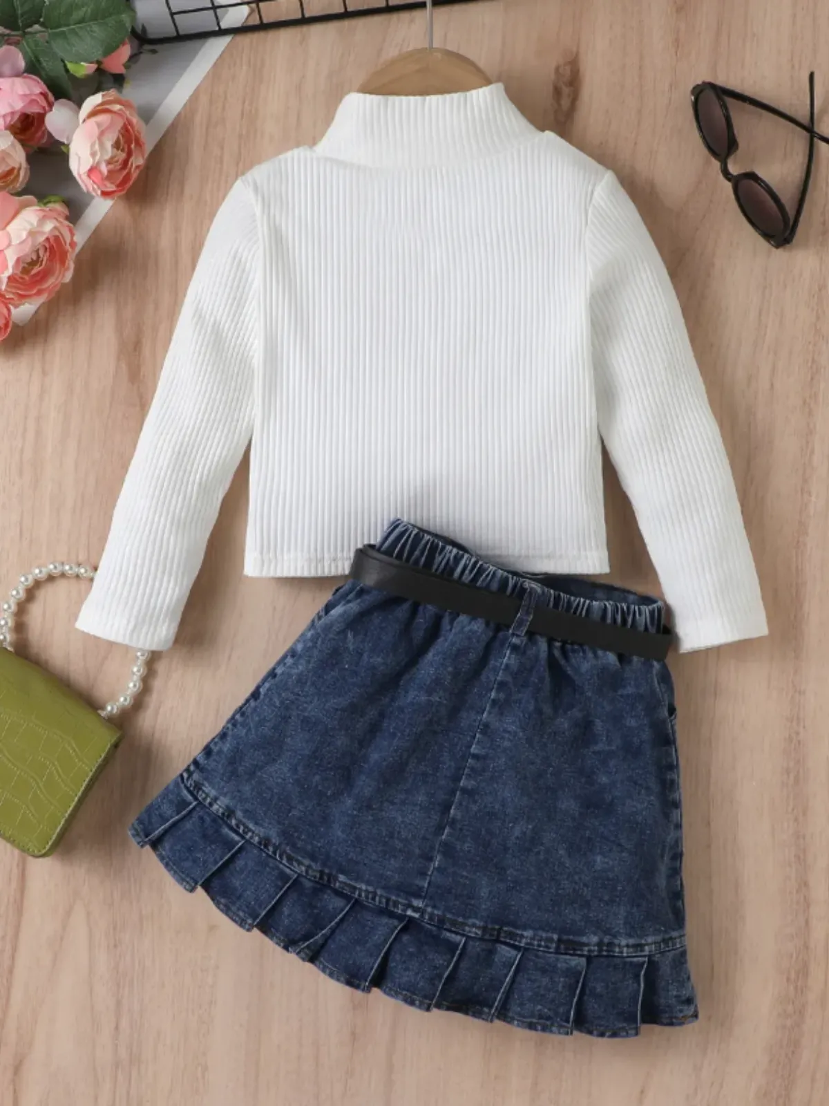 Little It Girl Denim Skirt Set