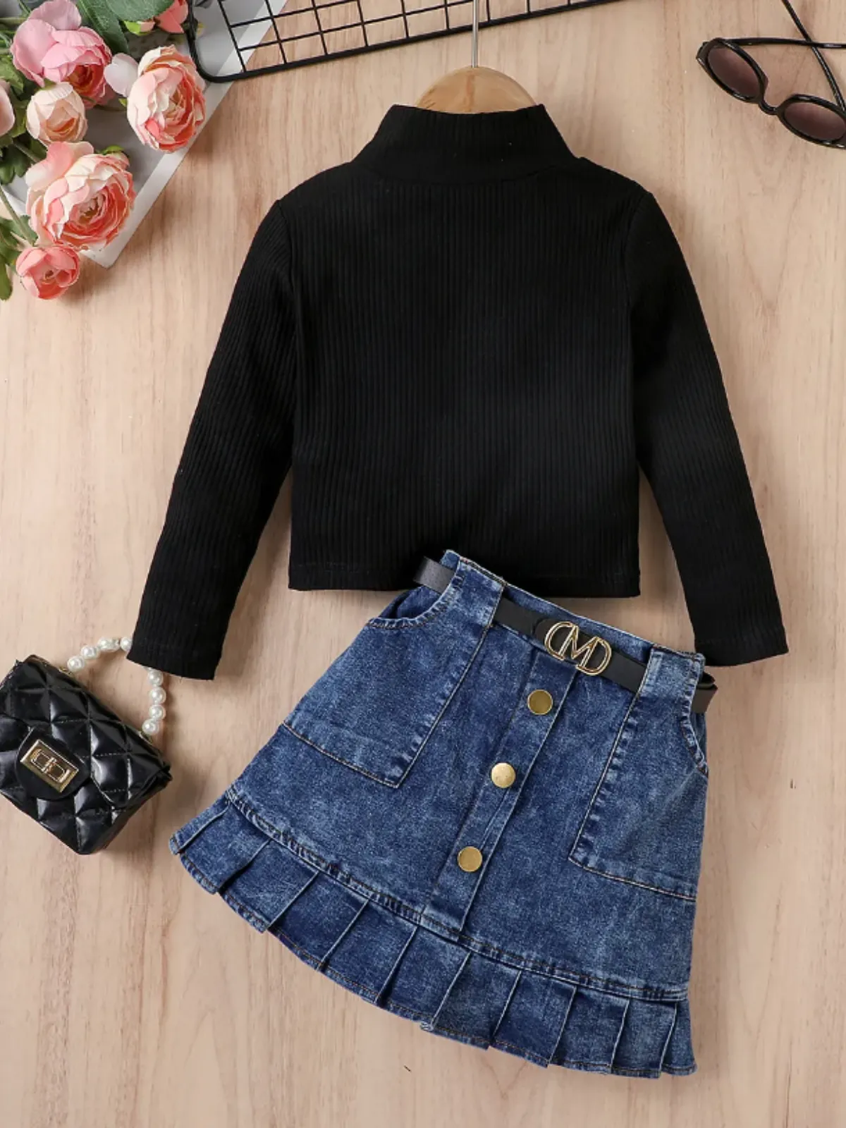 Little It Girl Denim Skirt Set