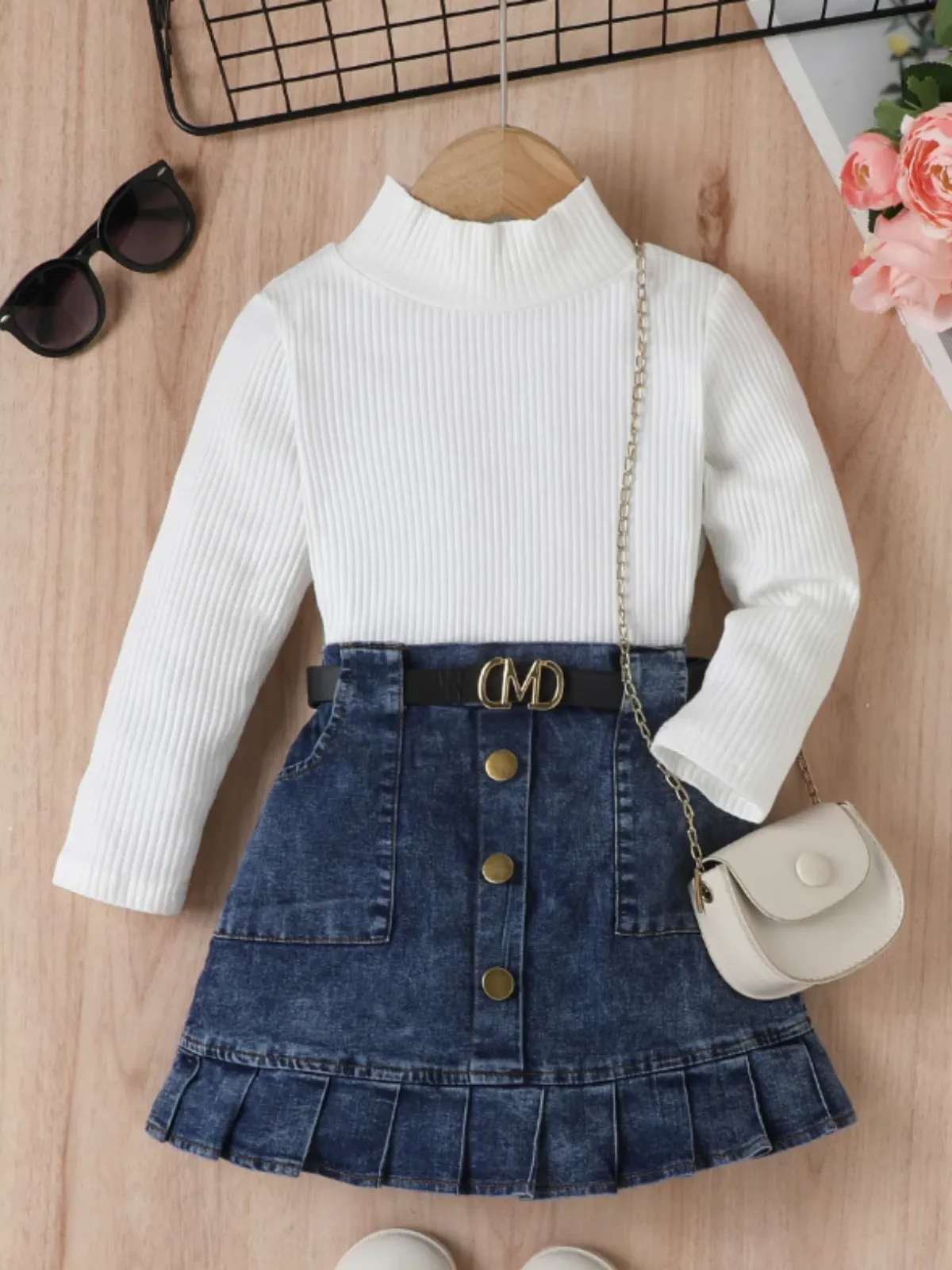 Little It Girl Denim Skirt Set