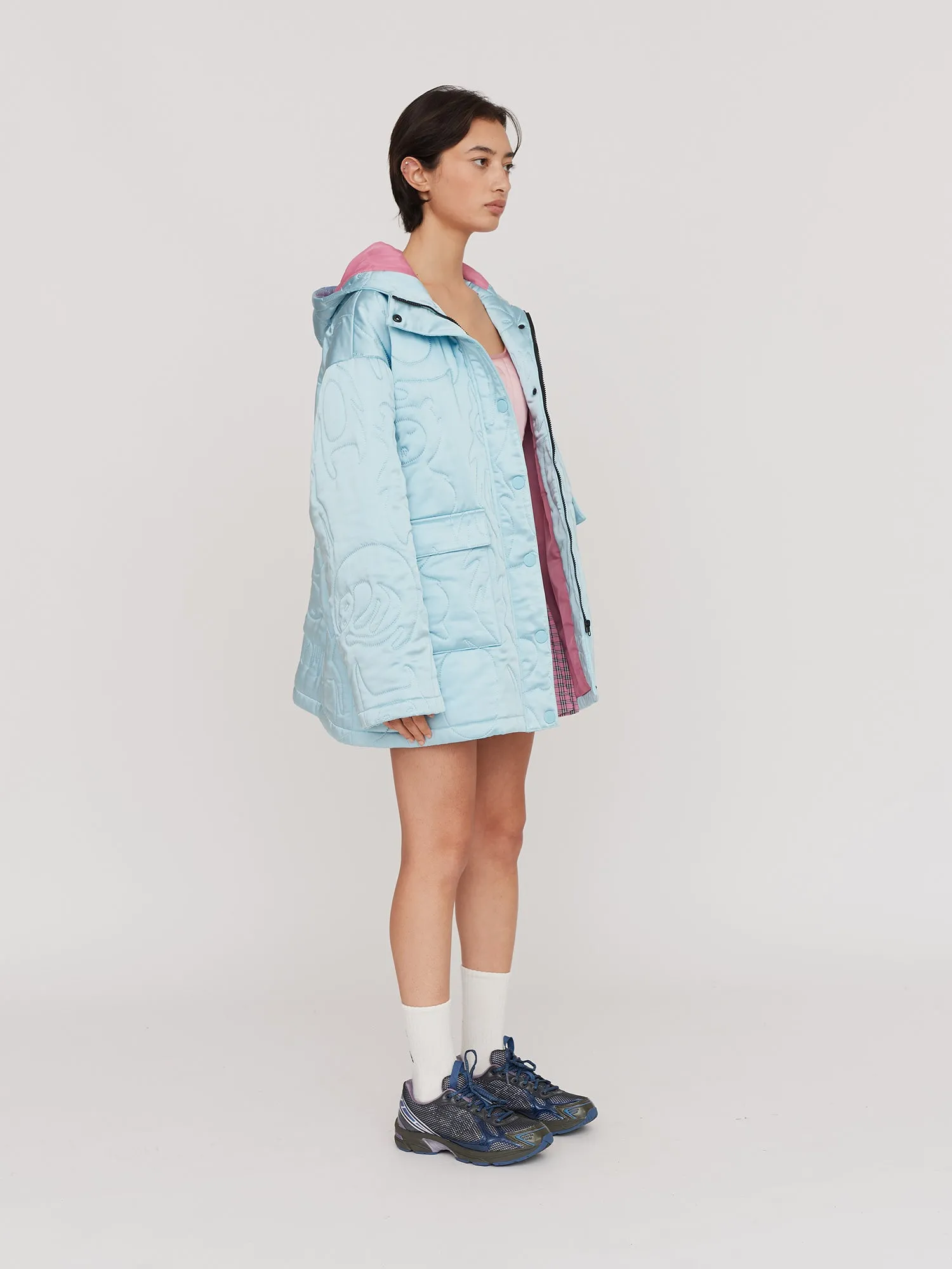 LO X Daddy Bears Satin Quilted Coat