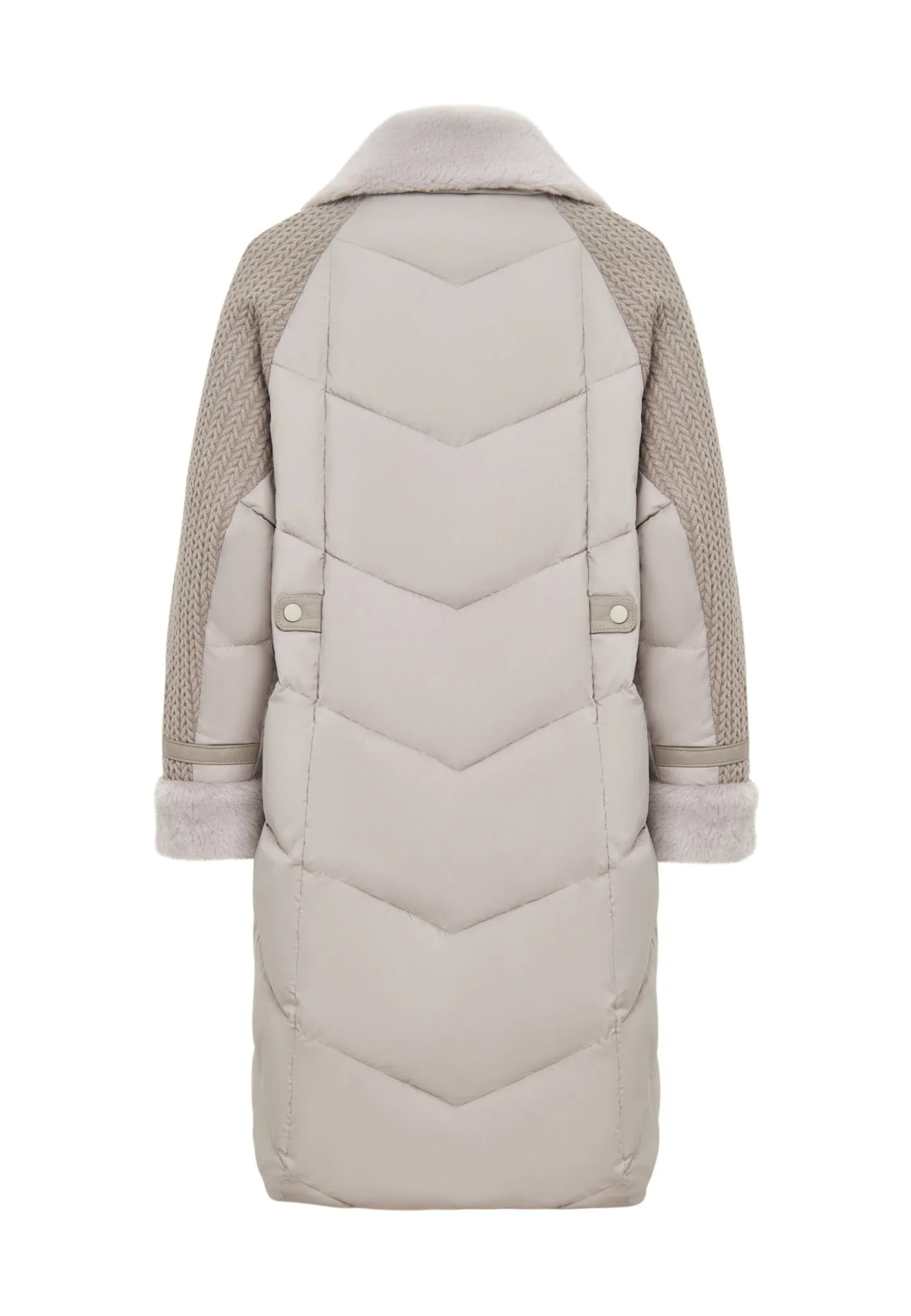 Long Quilted Coat Oversize Style - Grey