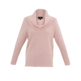 Marble Cowl Neck Sweater Pale Pink