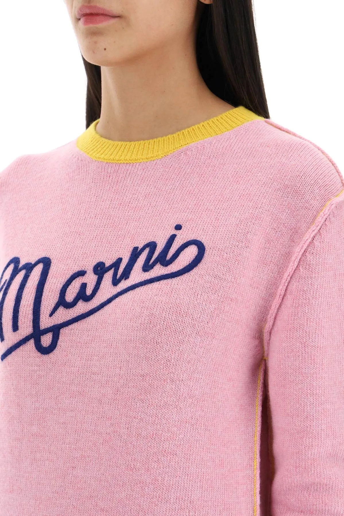 Marni logoed shetland wool sweater