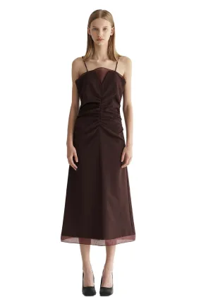 Maroon Organza Slip Dress