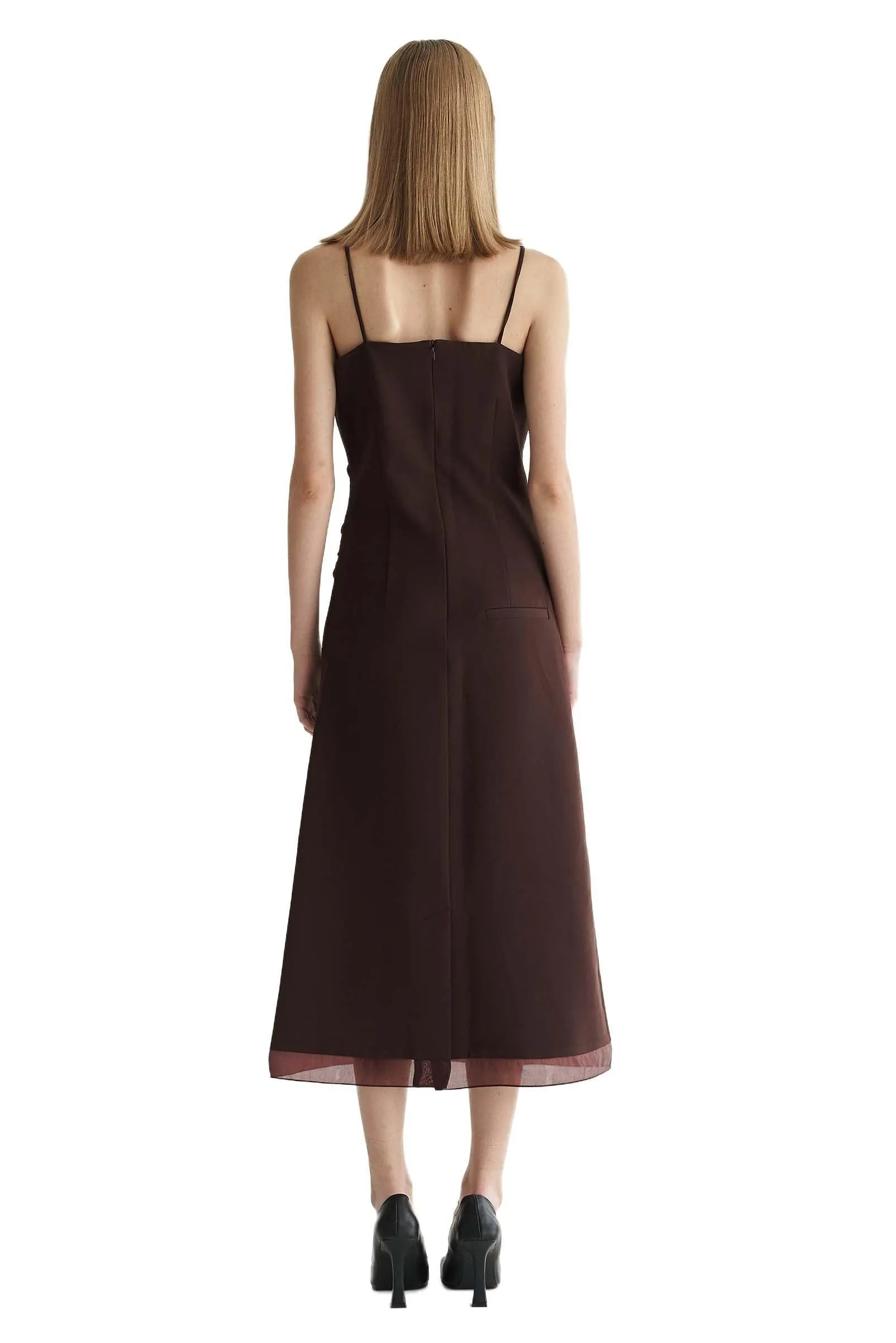 Maroon Organza Slip Dress