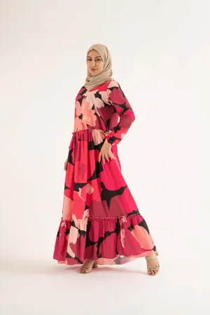 Melina Maxi Dress-Rosewood Pink