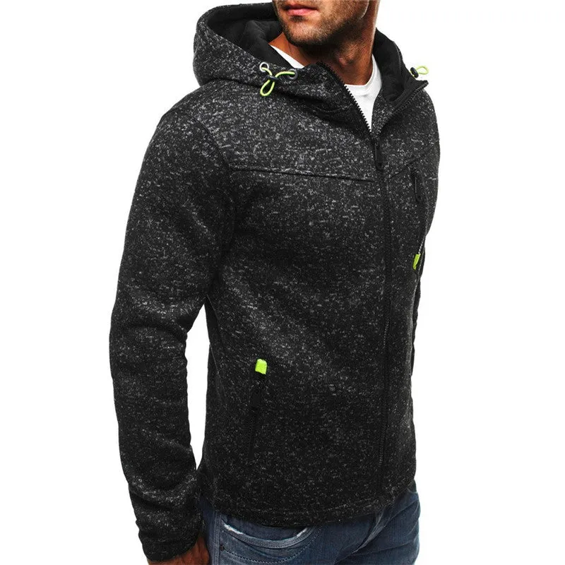 Men's Hoodie Fleece Cardigan Hooded Coat Hoodies Zip Sweatshirt Jacket