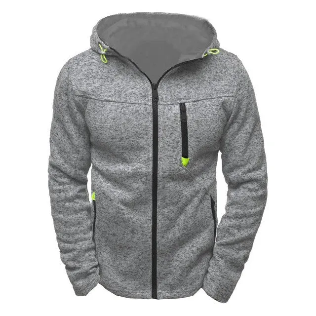 Men's Hoodie Fleece Cardigan Hooded Coat Hoodies Zip Sweatshirt Jacket