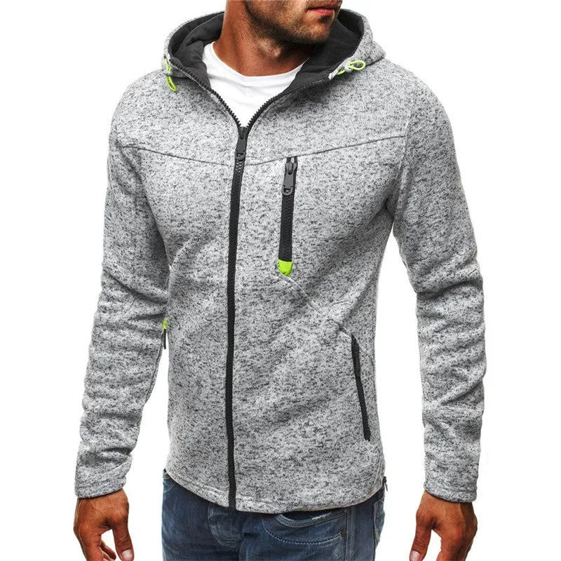 Men's Hoodie Fleece Cardigan Hooded Coat Hoodies Zip Sweatshirt Jacket