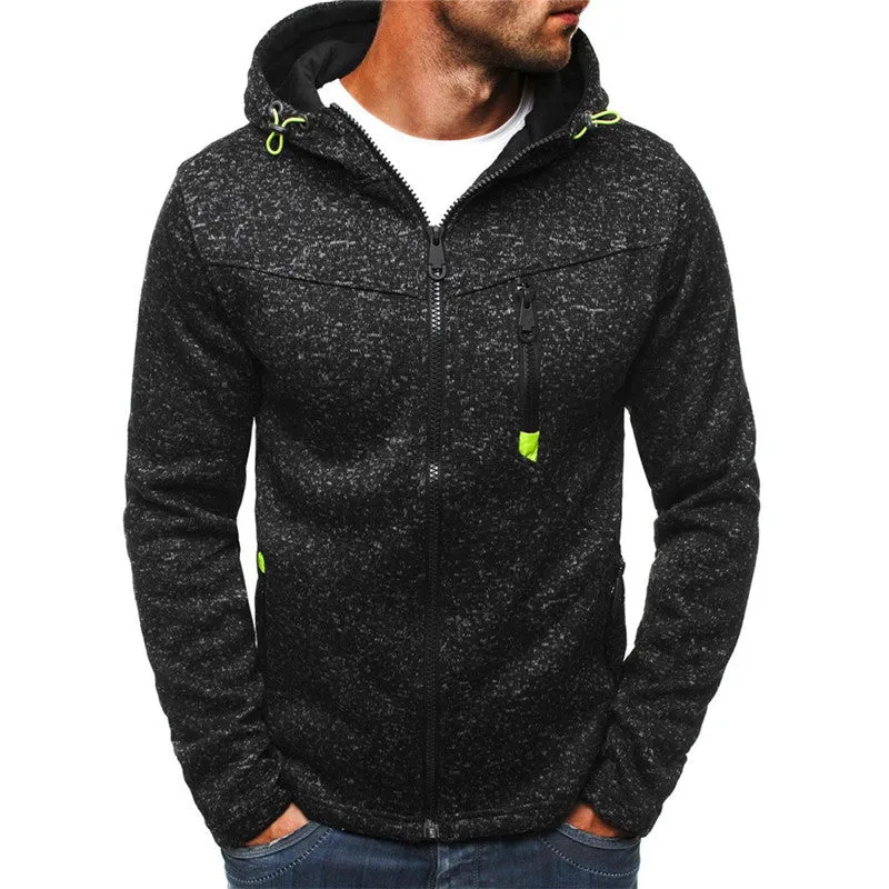 Men's Hoodie Fleece Cardigan Hooded Coat Hoodies Zip Sweatshirt Jacket