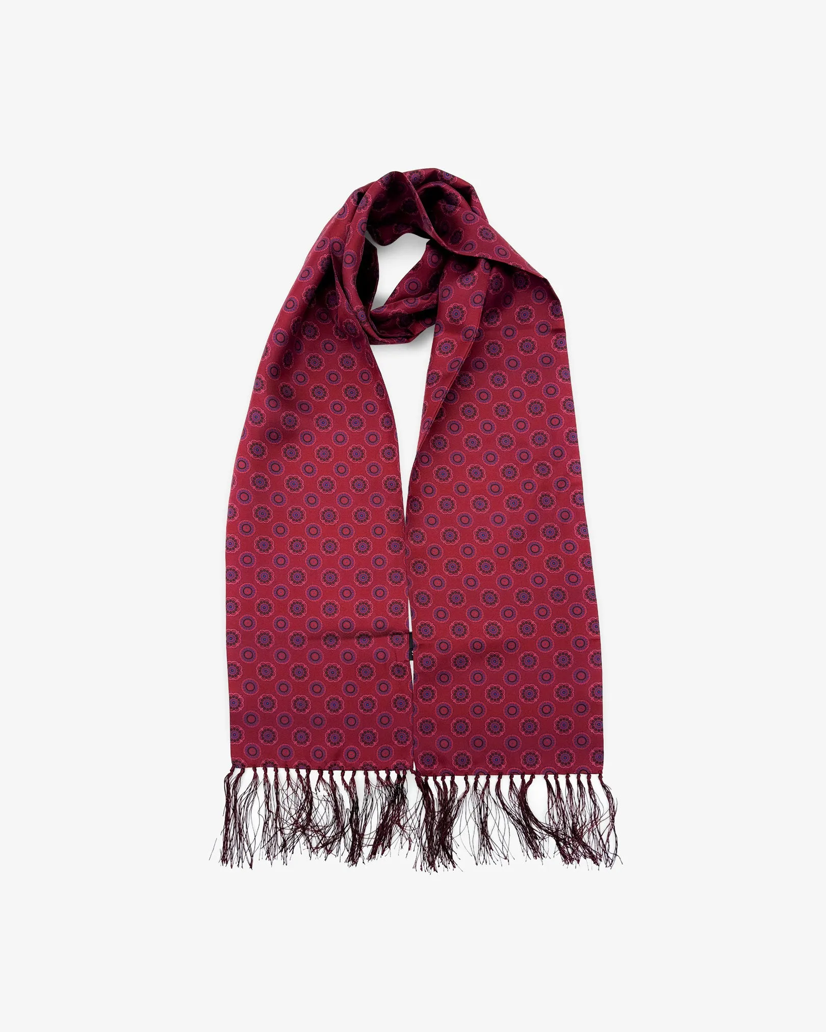 Men's Silk Aviator Scarf in Geometric Pattern - The Seattle Aviator