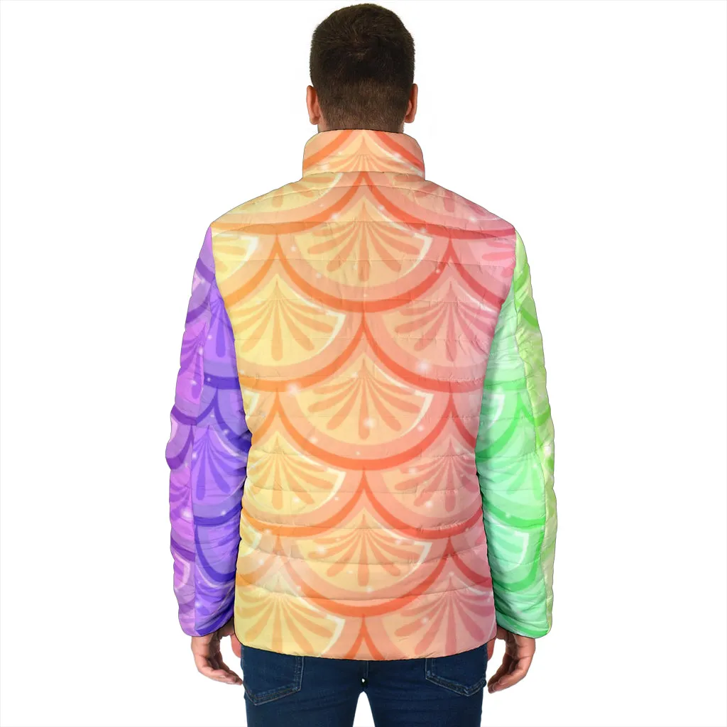 Mermaid Scales Men's Padded Jacket