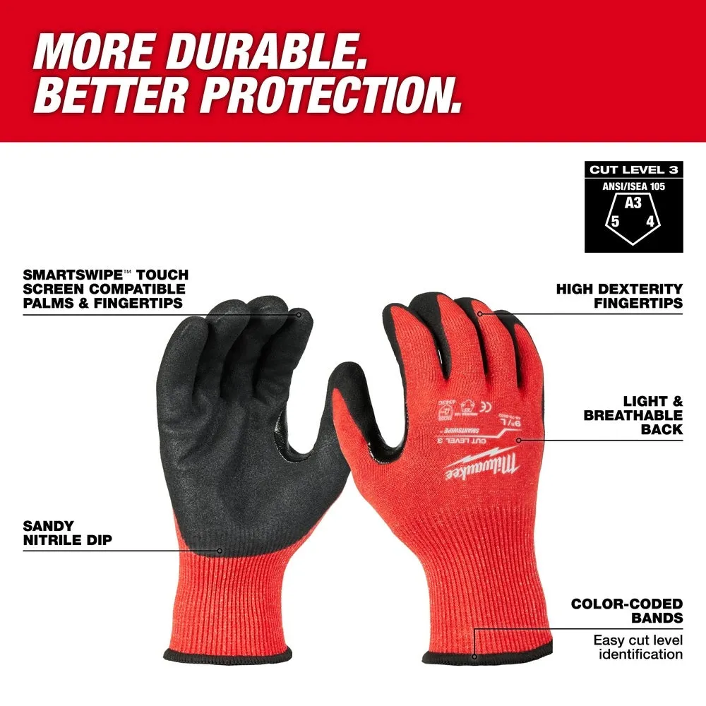 Milwaukee 48-73-8632E Cut Level 3 Nitrile Dipped Gloves - L