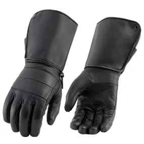 Milwaukee Leather SH262 Men's Black Leather ‘Long Cuff’ Gauntlet