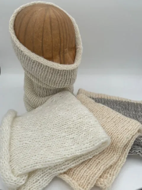 Mohair/Acrylic Blend Knit Tube Cowls/Scarves