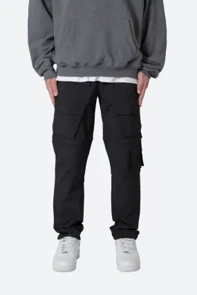 Nylon Cargo Traveler Pants - Black