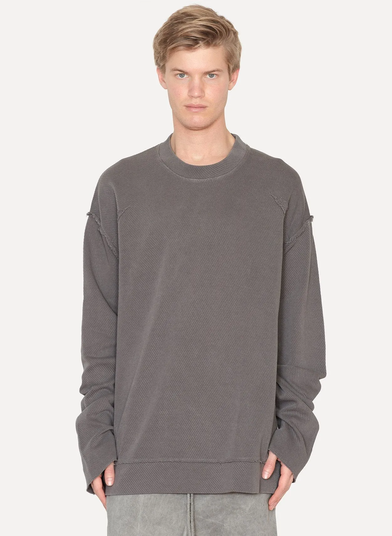 Old Grey Pique Fleece Maxi Sweatshirt