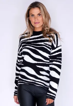 Opus Zebra Print Knit Jumper