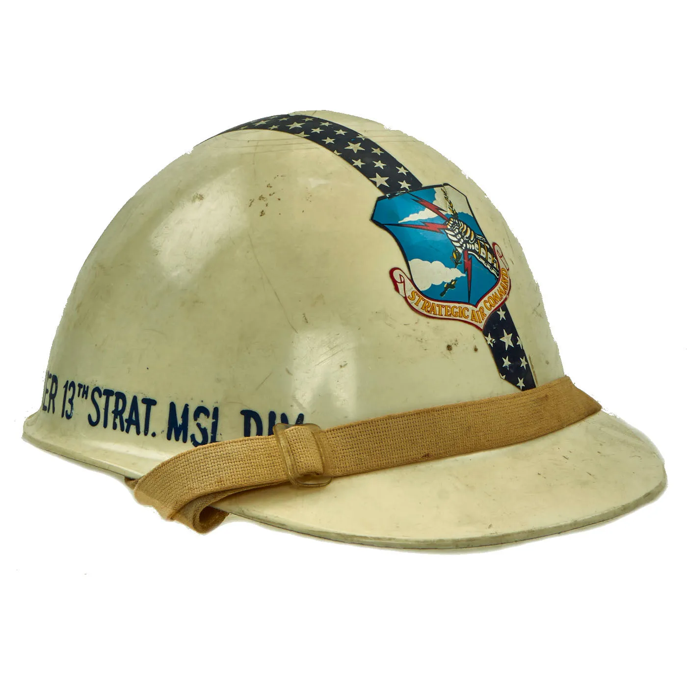 Original U.S. Vietnam War Era 13th Strategic Missile Division Commander Hardhat For Brigadier General W. S. Rader